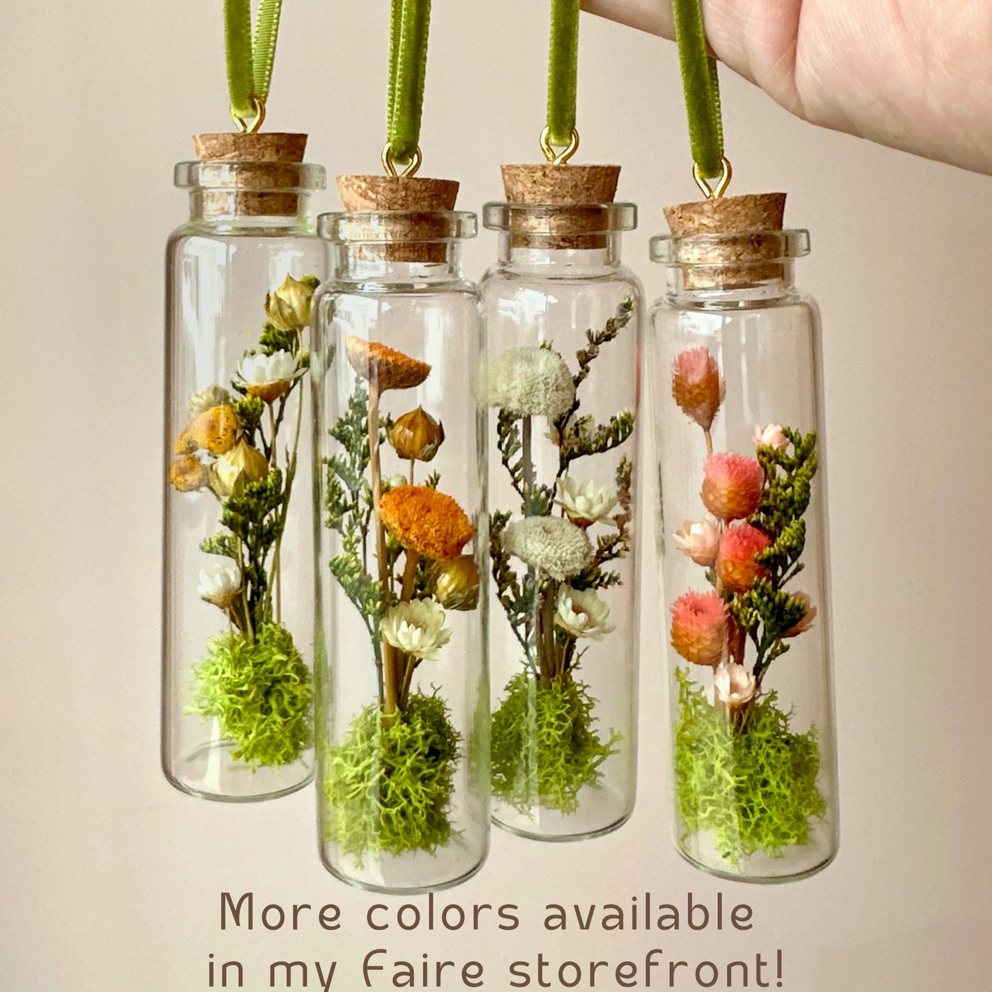 Mix Wildflower Terrarium Christmas Ornament Curiosity Jar
