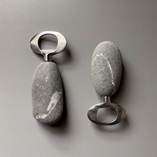 Nature-Inspired Stainless Steel Stone Bottle Opener