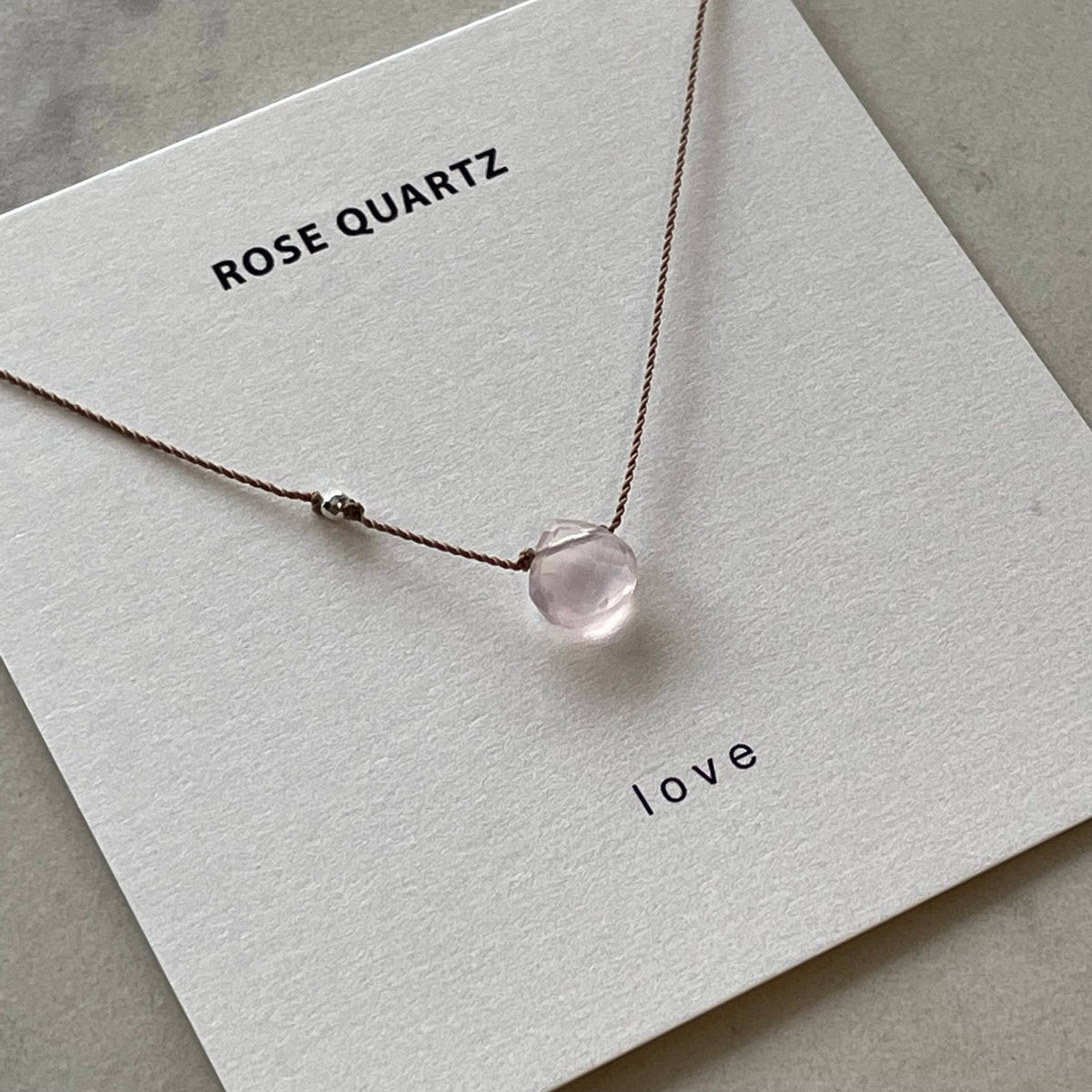 Rose Quartz Love Necklace, Gemstone Intention Necklace