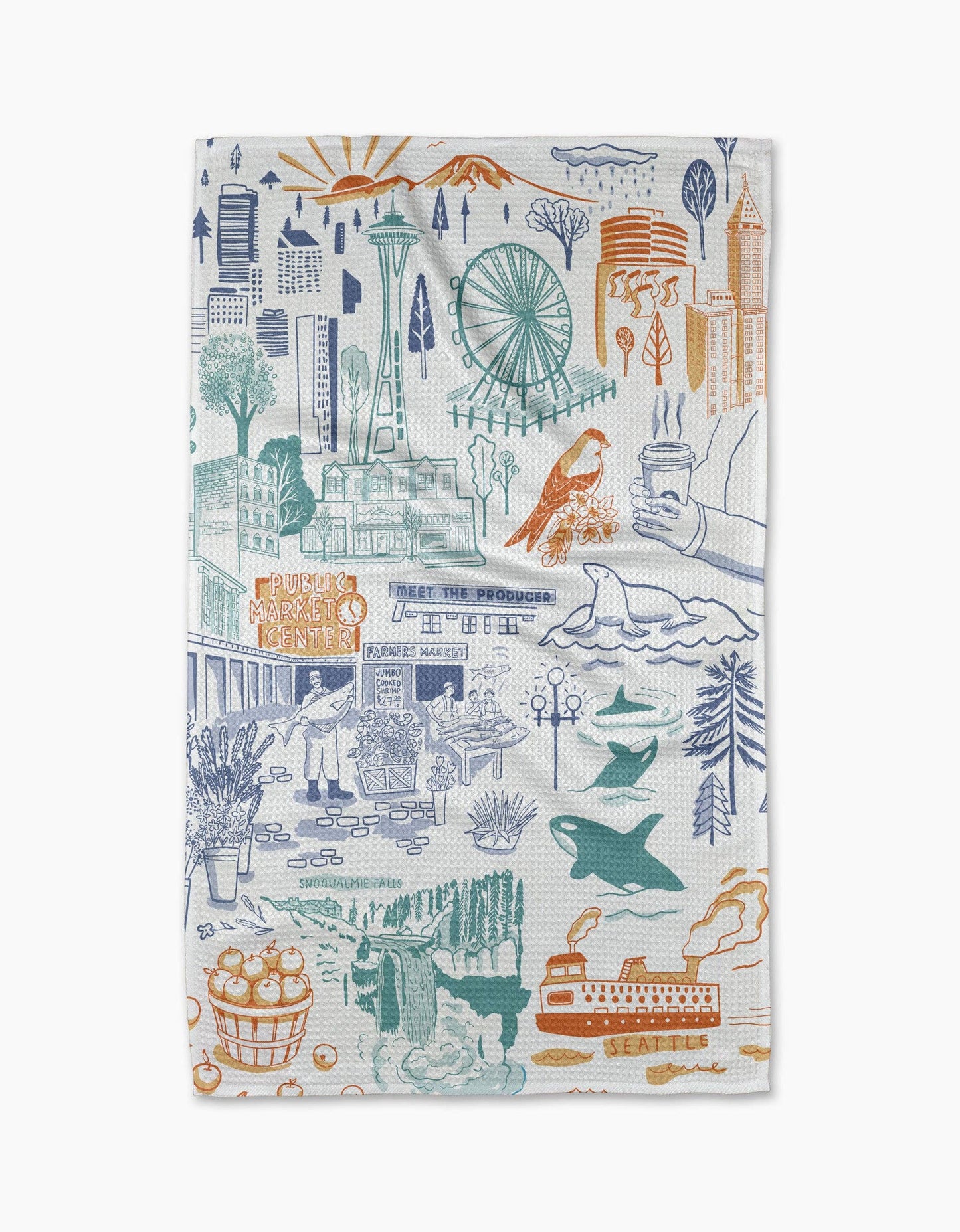 Seattle in Color Tea Towel