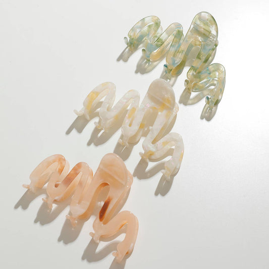 Willow Garden Acetate Squiggle Claw Clip - Large