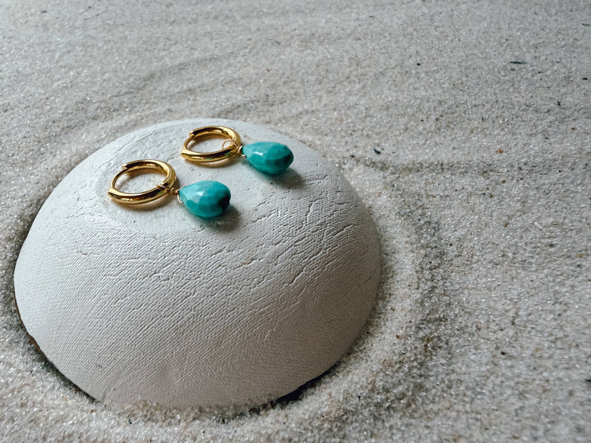 Turquoise Huggie Earrings