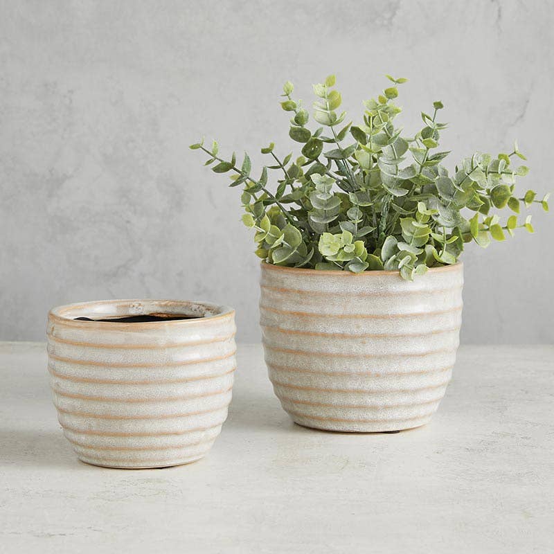 Striped Ceramic Pot - Small