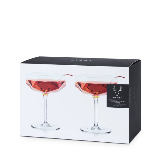 Seneca Faceted Crystal Coupes - Set of 2