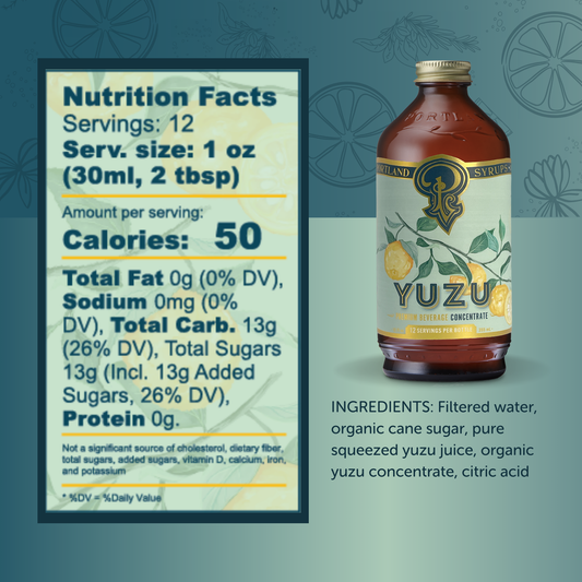 Yuzu Syrup 12oz - cocktail / mocktail mixer