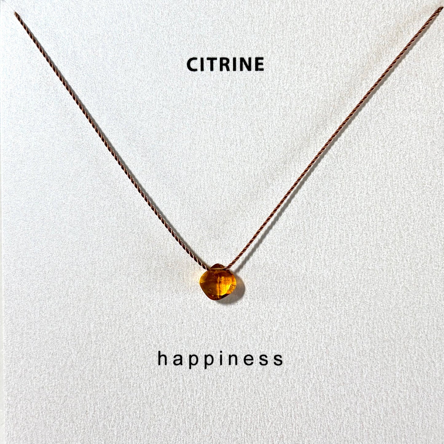 Citrine Happiness Necklace, Gemstone Intention Necklace