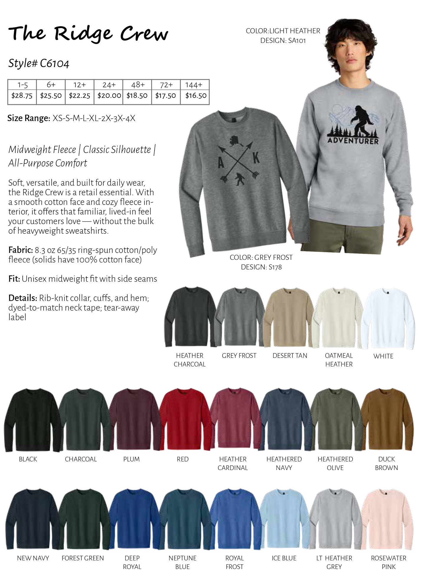 Embroidered City - Ridge Crewneck Sweatshirt
