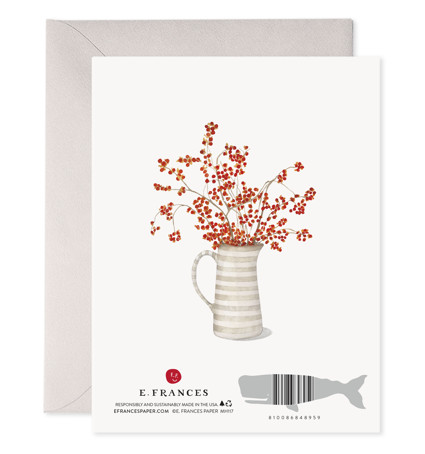 Autumn Berry Wreath Thanksgiving Greeting Card