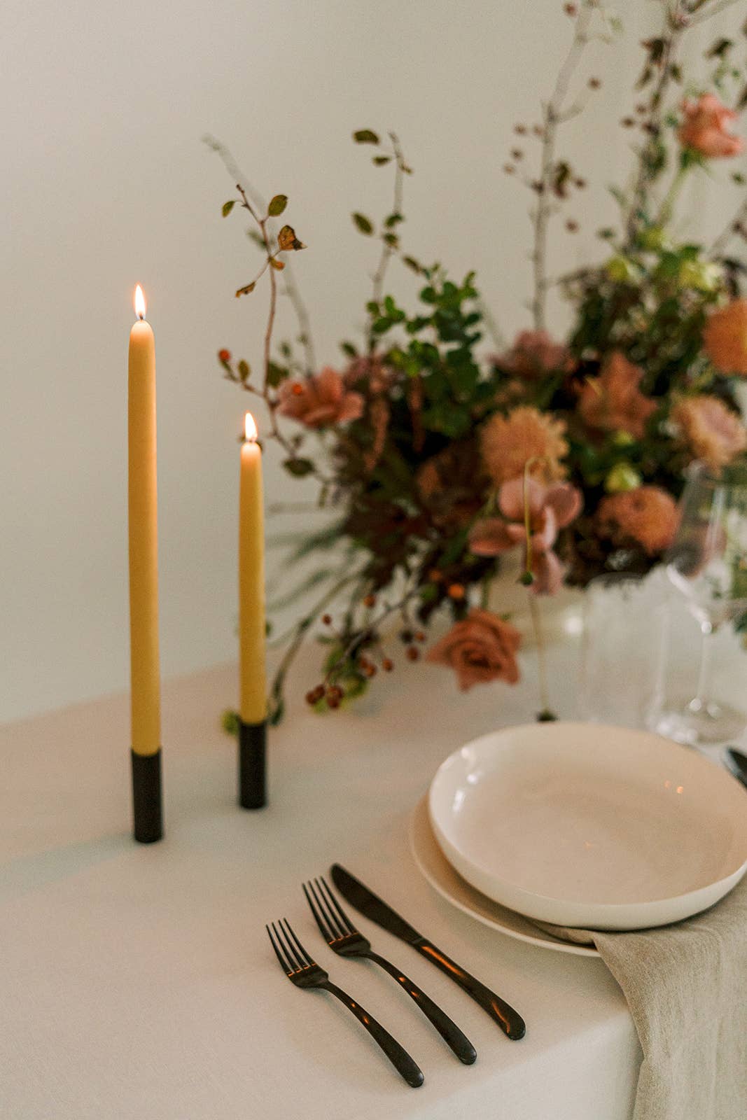 Natural Gold | Dipped Beeswax Taper Candles | All Natural