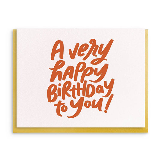 Very HBD - Letterpress Birthday Greeting Card