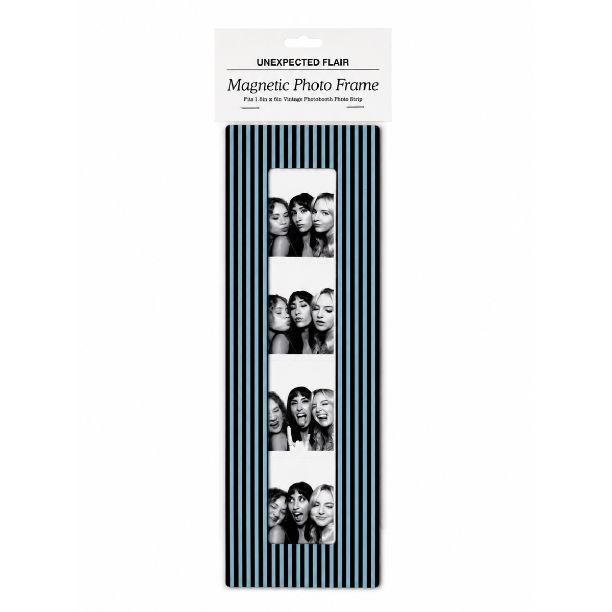 Magnetic Vintage Photobooth Frame - Blue & Brown Stripe