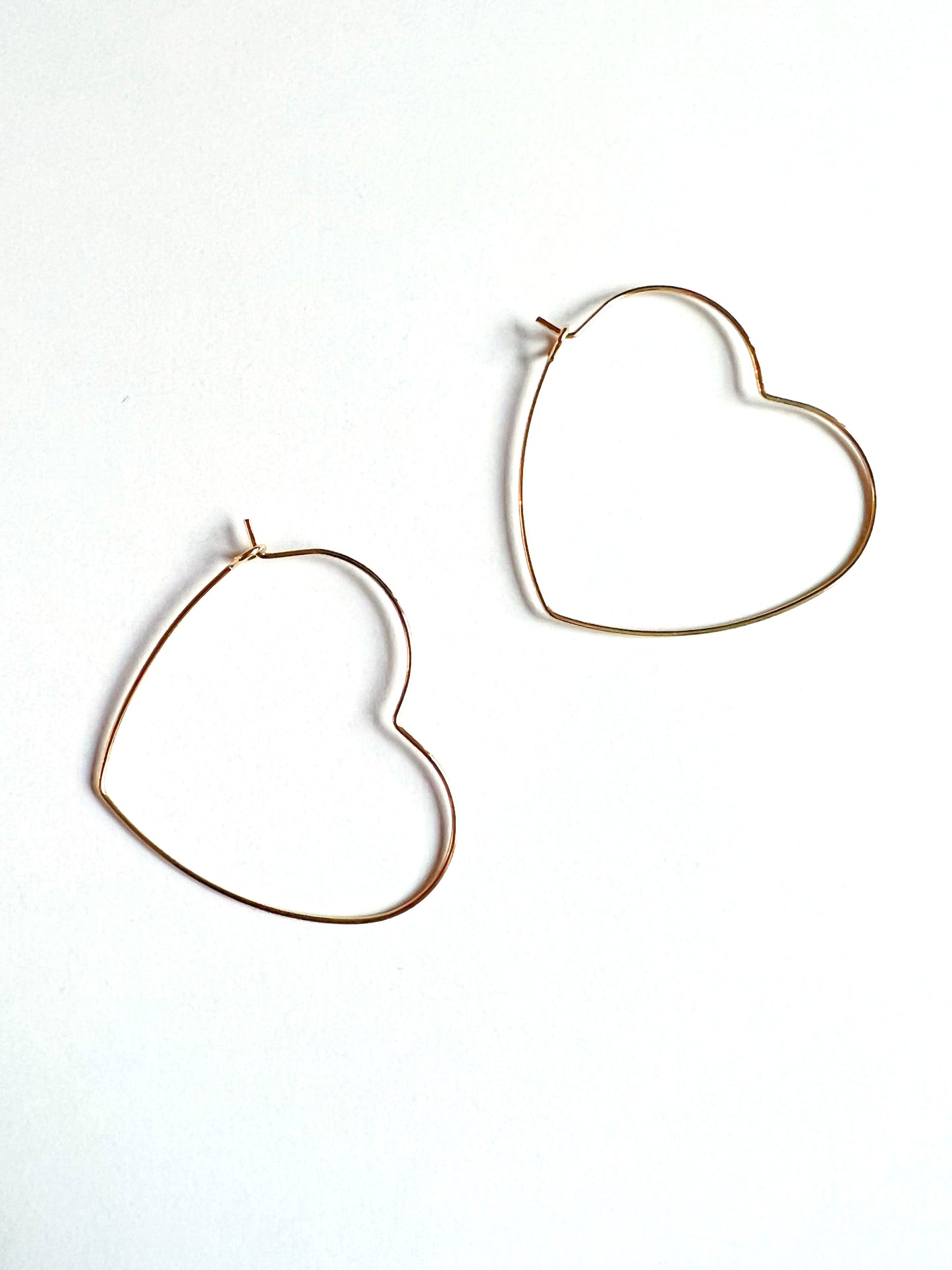 Gold Heart Hoops