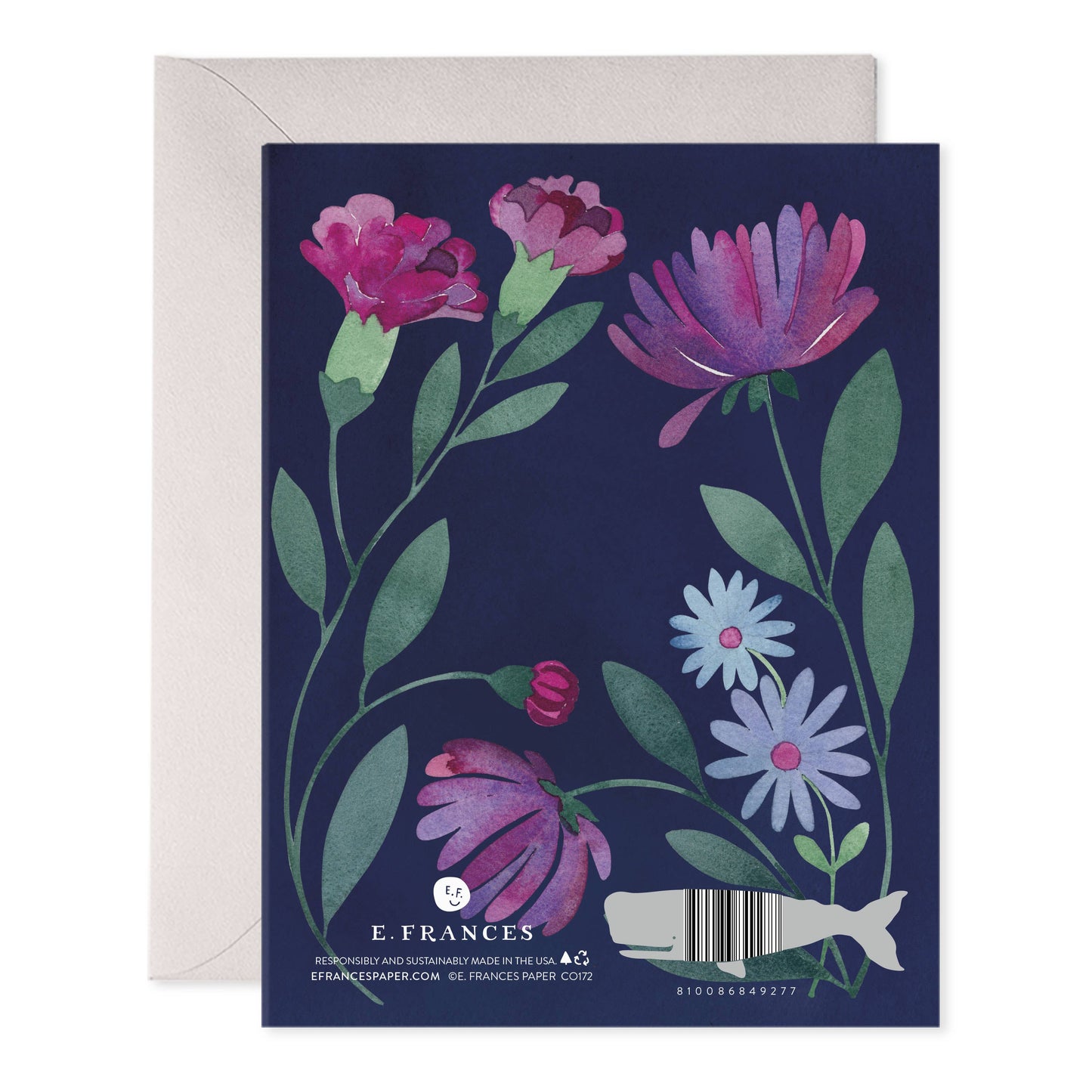 Purple Floral Thinking of You Greeting Card