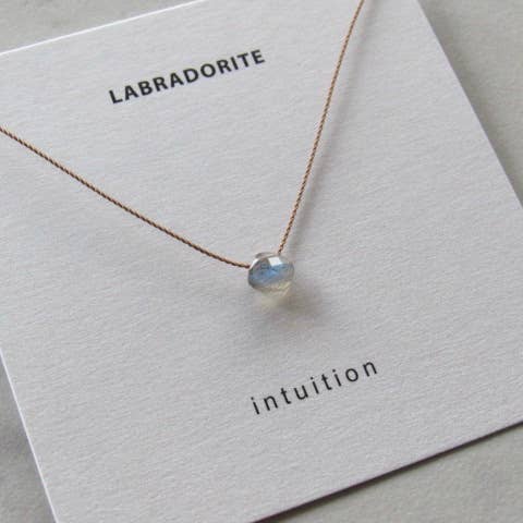 Labradorite Intuition Necklace, Crystal Intention Necklace
