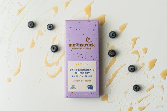 Fruity
Dark Chocolate Blueberry Passion Fruit Bar