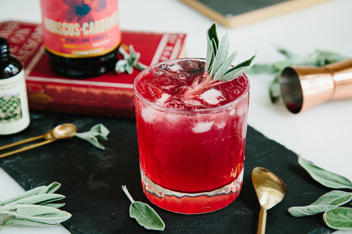 Hibiscus Cardamom Syrup 12oz - cocktail / mocktail mixer