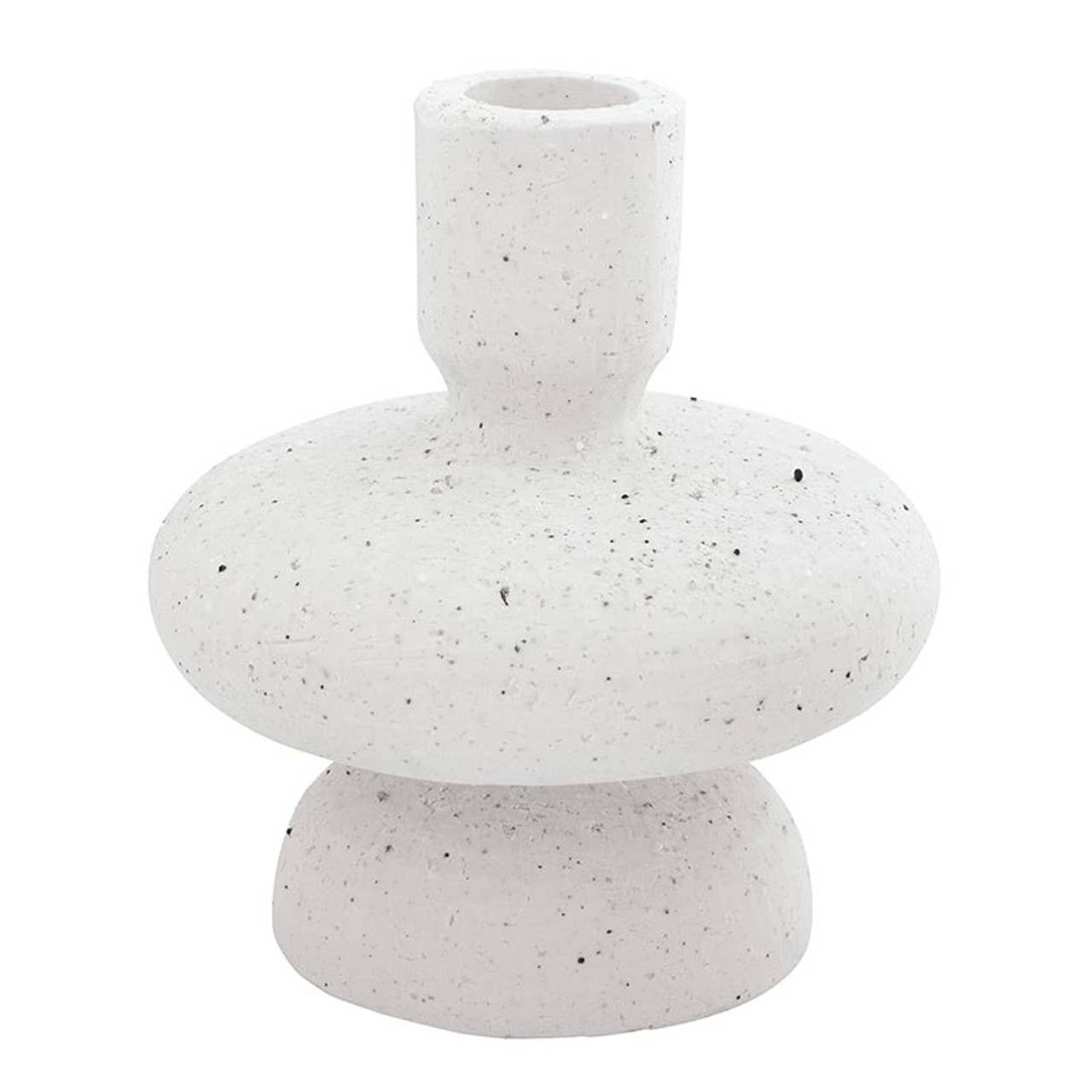 White Ceramic Taper Candle Holder