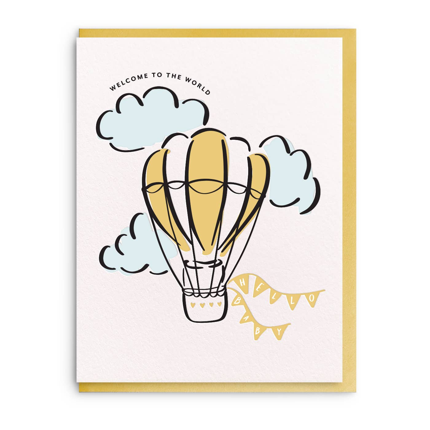 Welcome World - Letterpress Baby Greeting Card