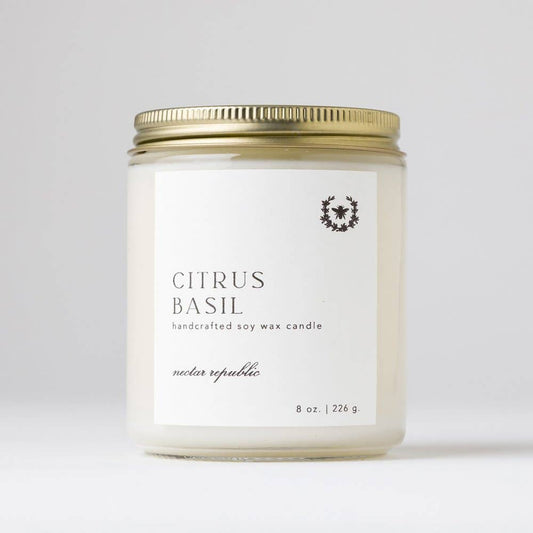 Citrus Basil Tin Soy Candle | mothers day spring