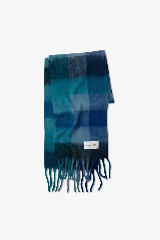 The Reykjavik Scarf - 100% Recycled - Blue Check - FW25