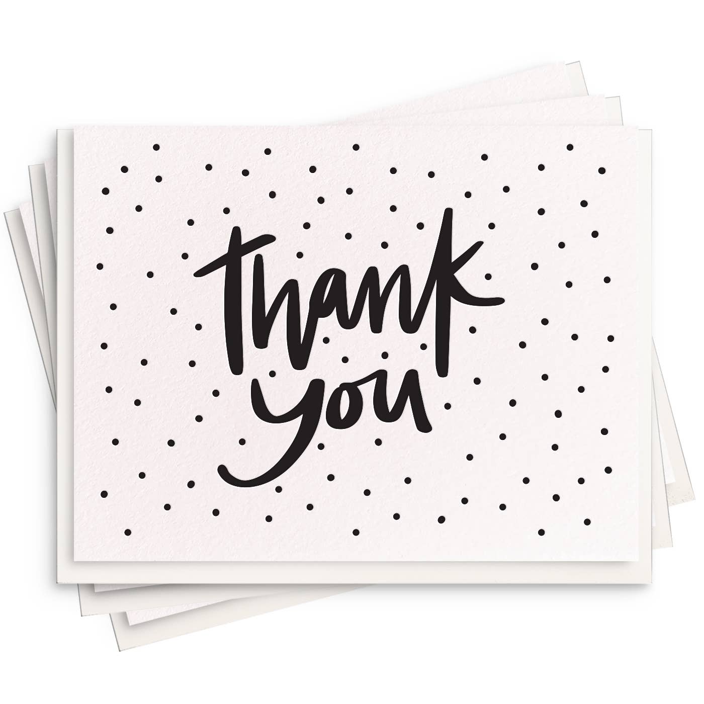 Thank You Dots - Set Of 6 Letterpress Thank You Cards