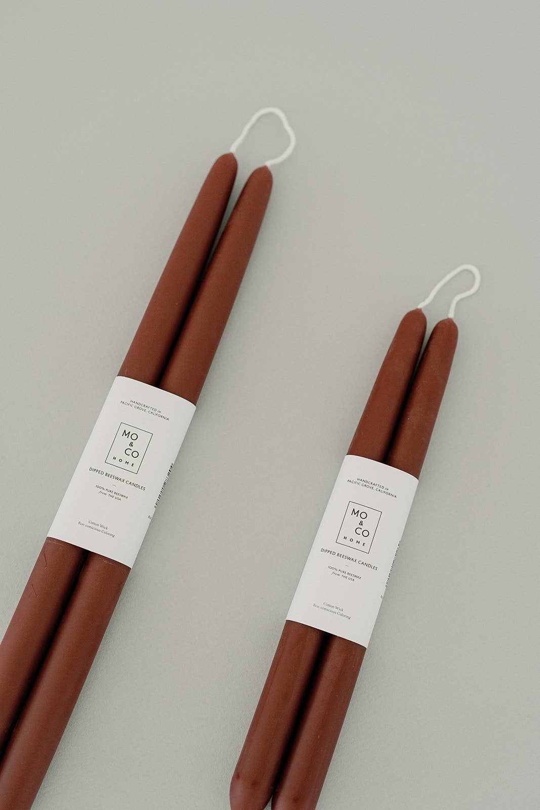 Burgundy | Dipped Beeswax Taper Candles | All Natural