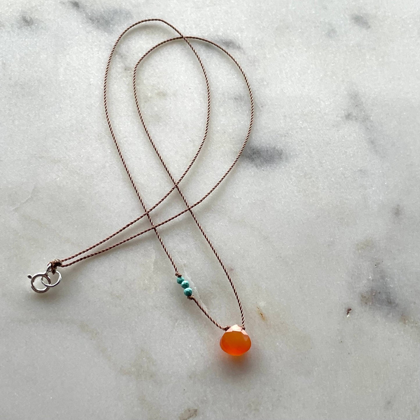 Orange Carnelian and Turquoise Necklace - Special Edition