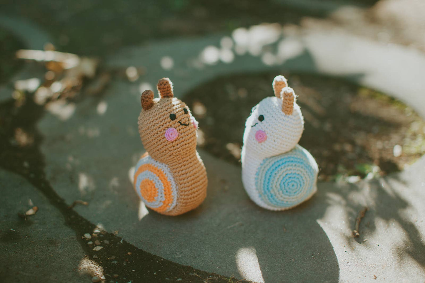 Baby Snail Rattle – Handmade Organic Cotton, Fair Trade Toy