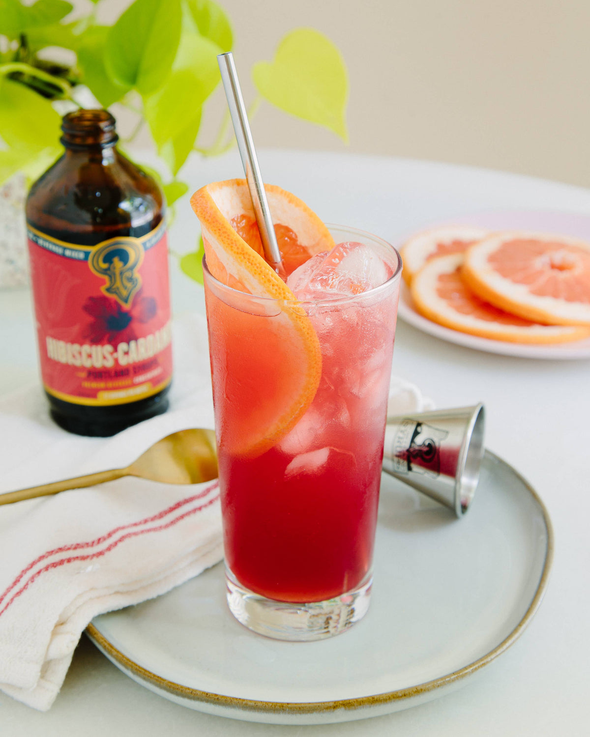 Hibiscus Cardamom Syrup 12oz  - cocktail / mocktail mixer