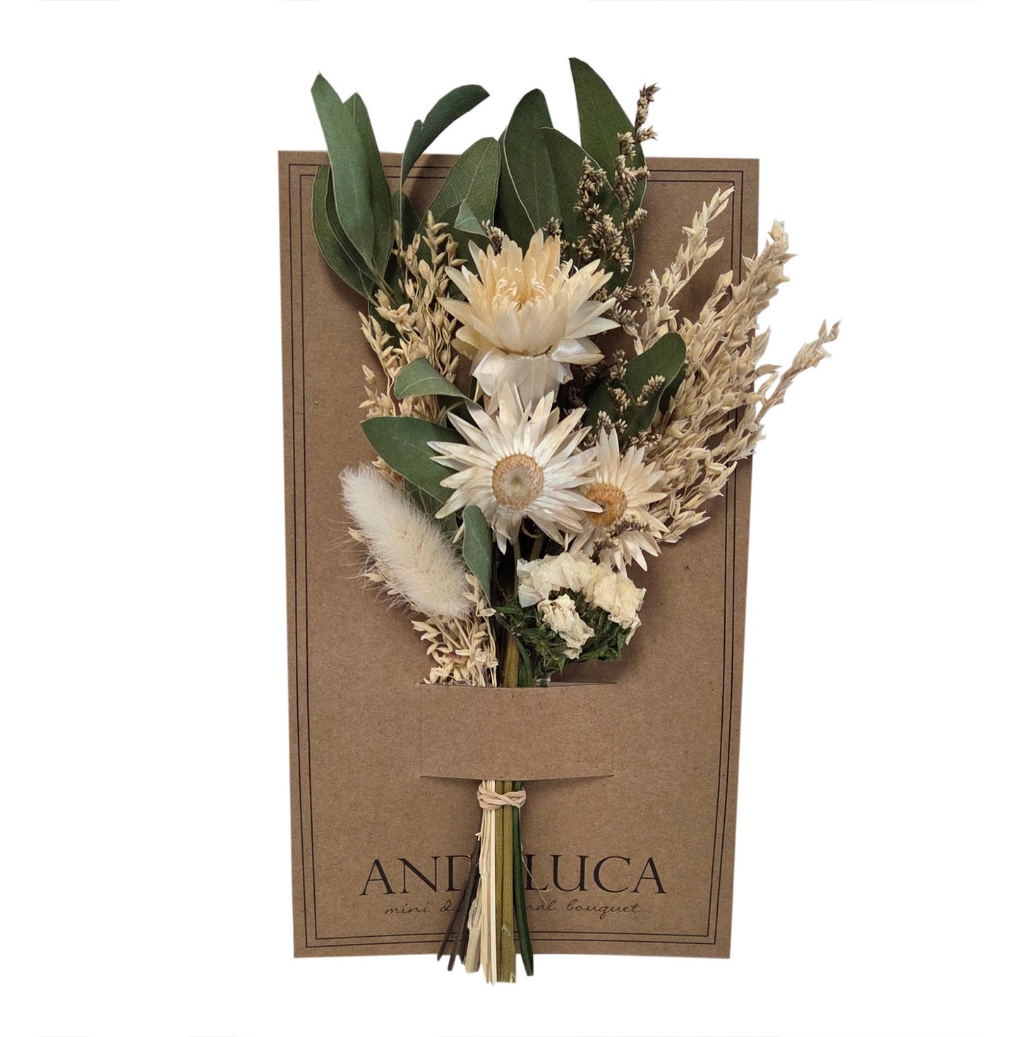 Ivory Strawflower Delicate Mini Bouquet #235