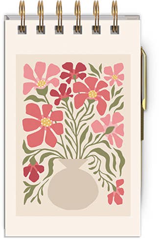 Spiral Notepad With Pen - Flower Market Camellia
