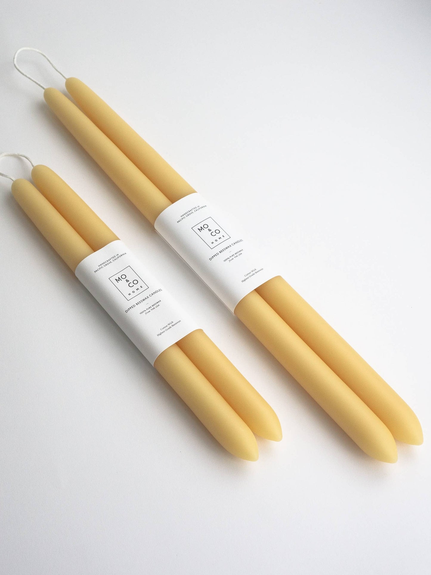 Natural Gold | Dipped Beeswax Taper Candles | All Natural