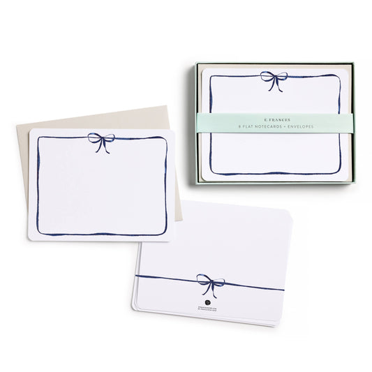 Navy Bow Flat Notes – Boxed Set of 8 Notecards