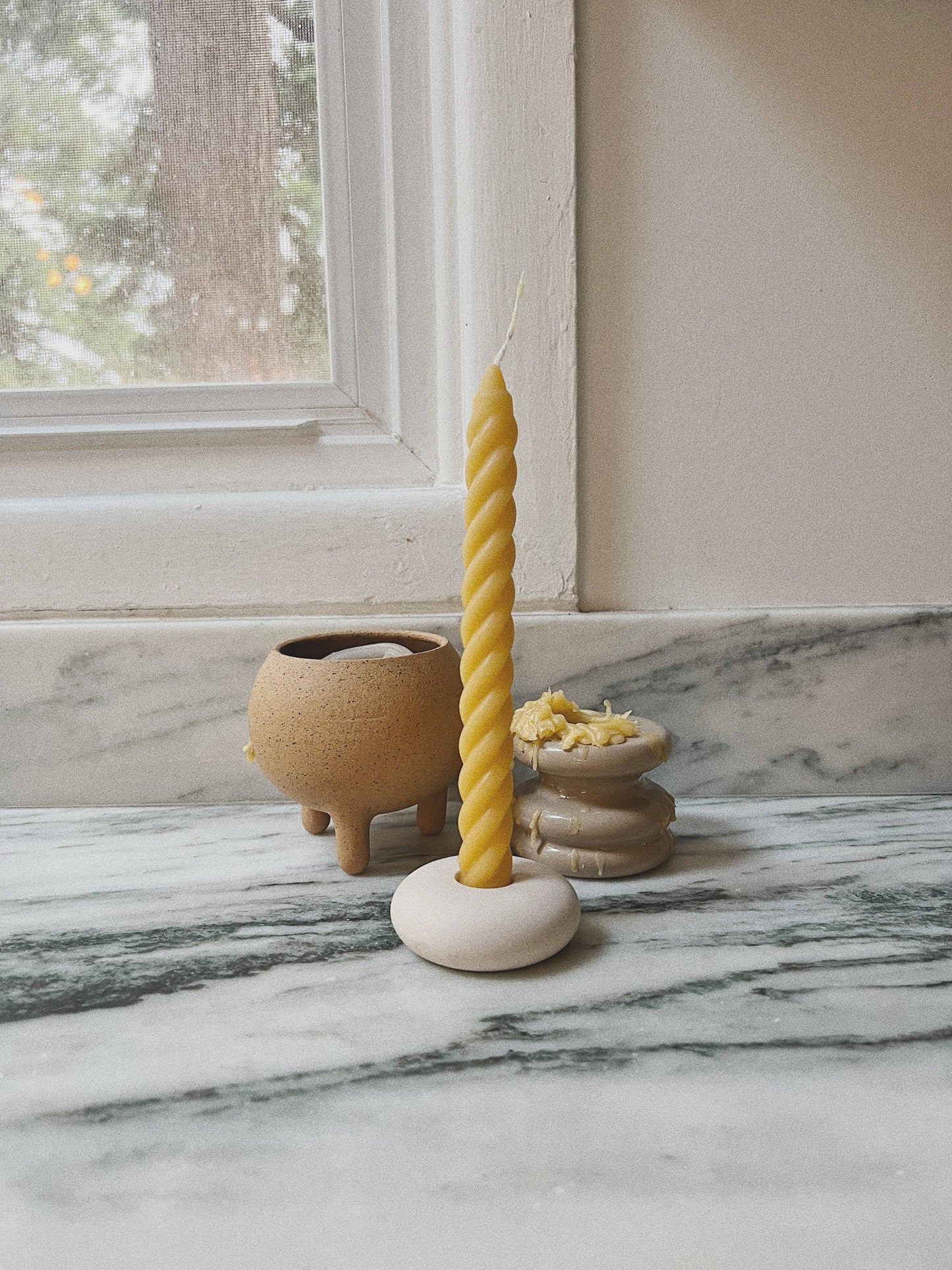 Pebble candle holder