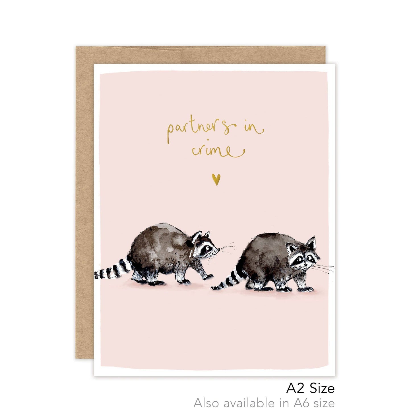 Partners In Crime Raccoons Love - Luxe A2 Card
