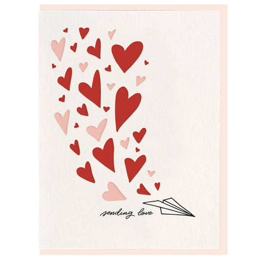 Valentines Plane - Letterpress Valentine Greeting Card