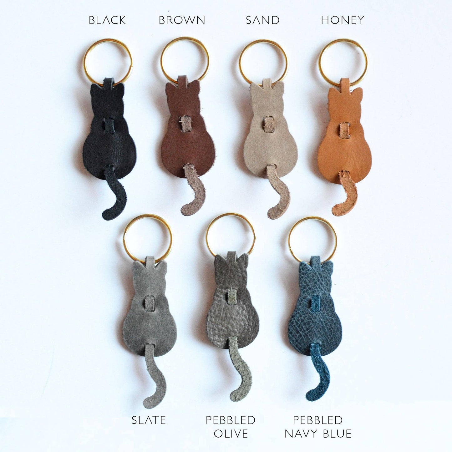 Cat Leather Key Ring