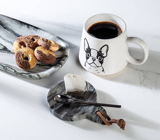 Round Spoon Rest/Dish with Loop-Black-5"L