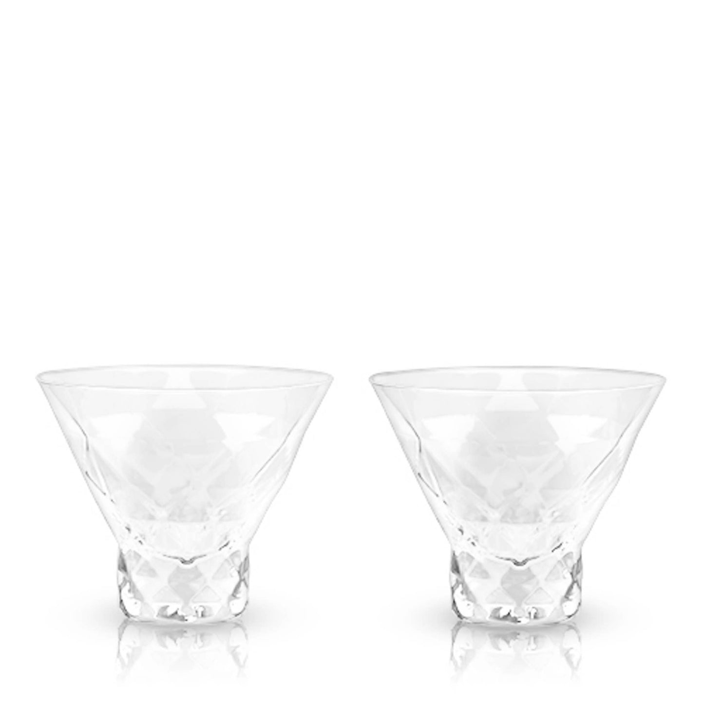 Gem Crystal Stemless Martini Glasses Set of 2