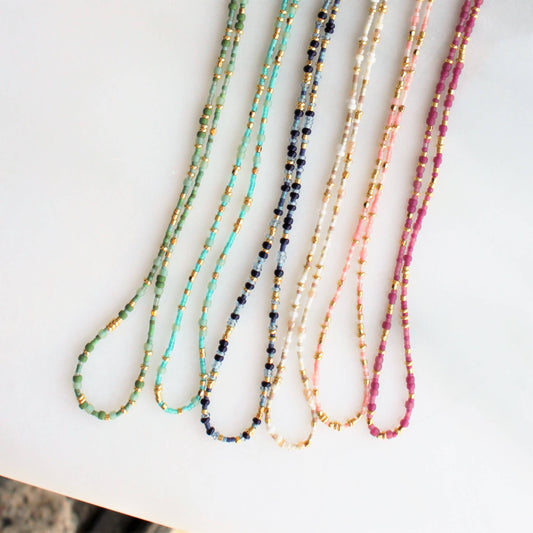 Unity Beaded Necklace - Navy Blue