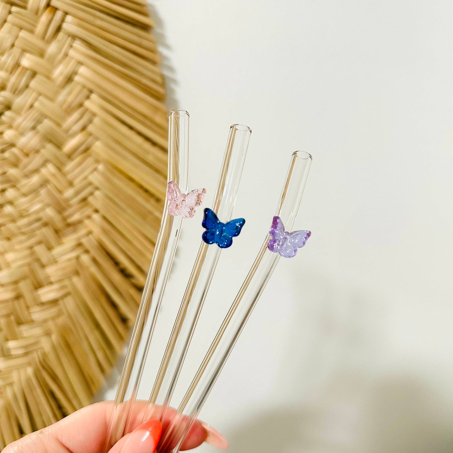 Butterfly Glass Straws | Reusable Glass Straws