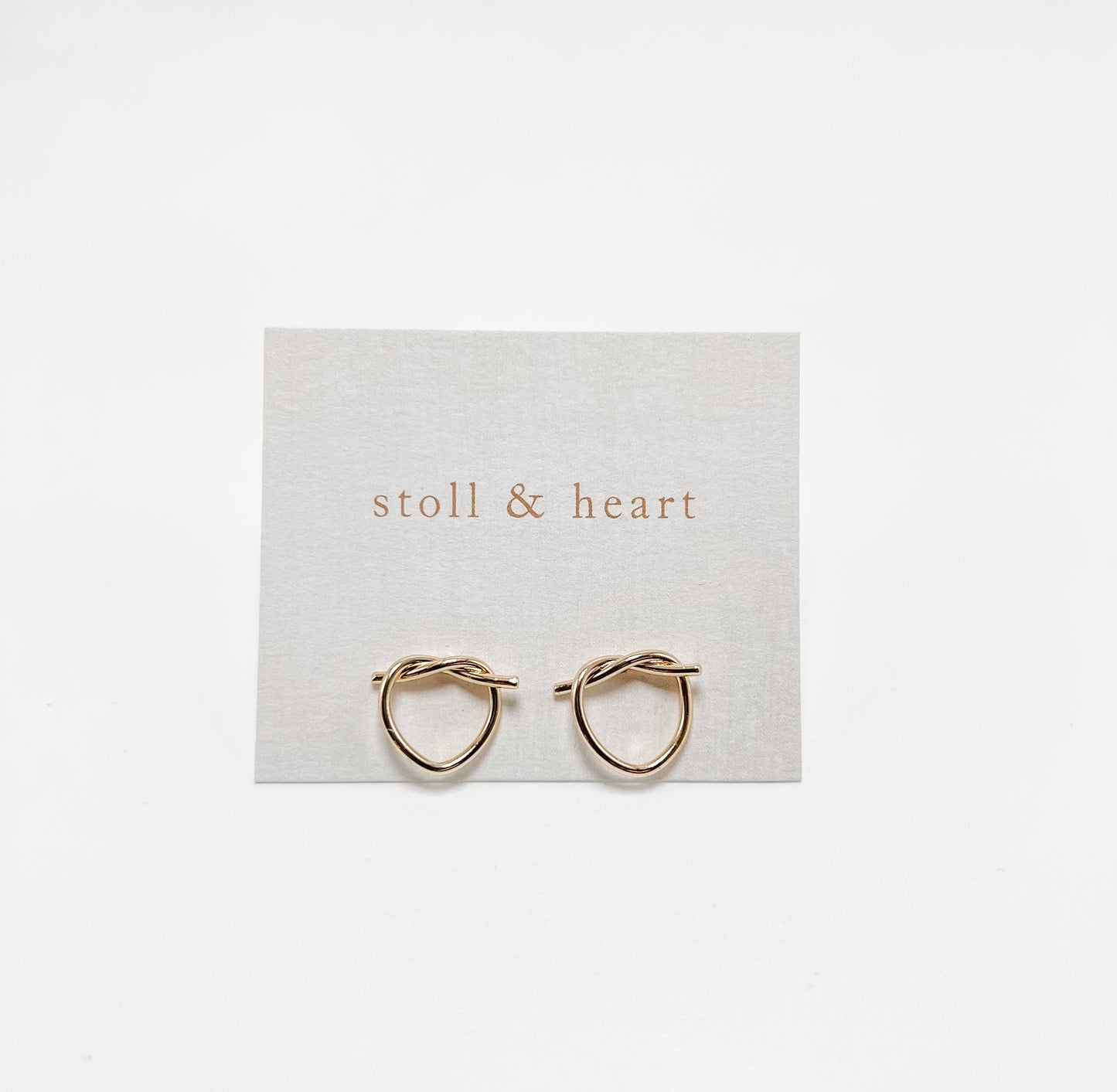 Heart Knot Studs - Gold