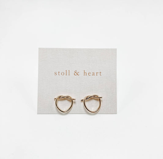 Heart Knot Studs - Gold