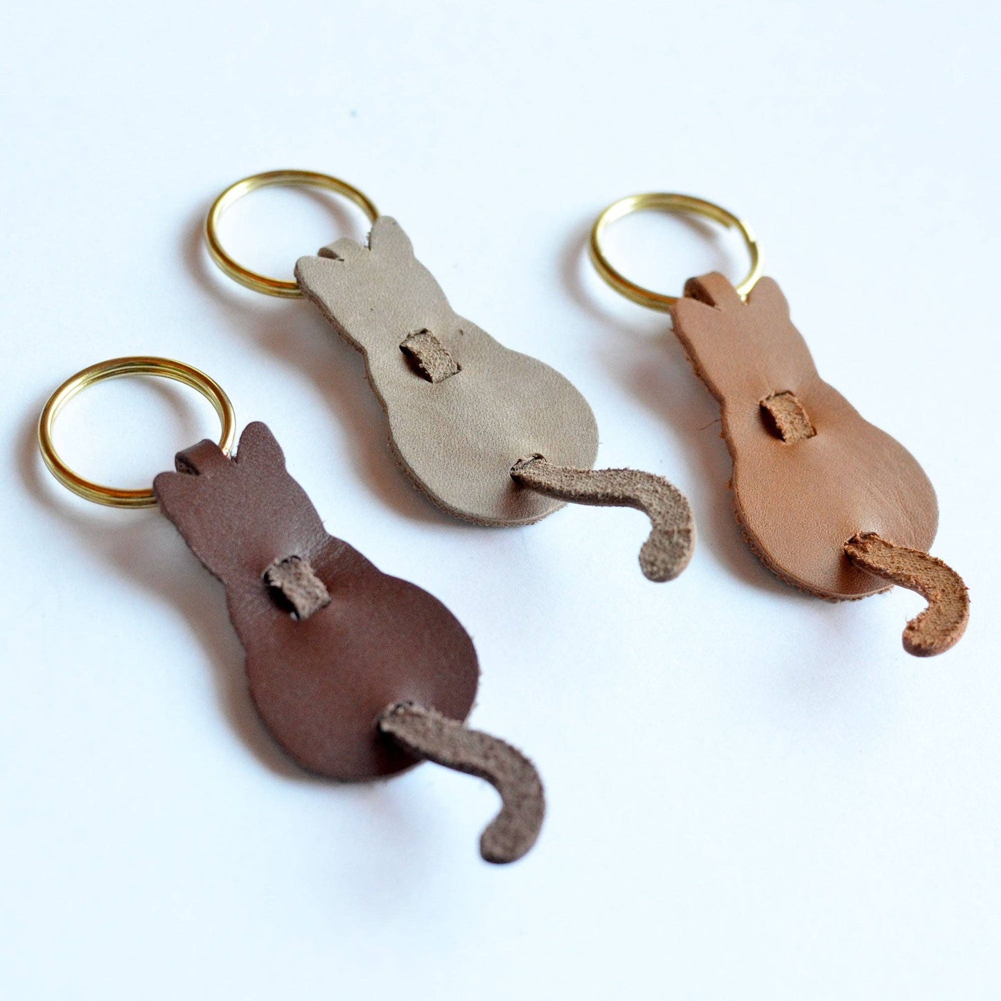 Cat Leather Key Ring