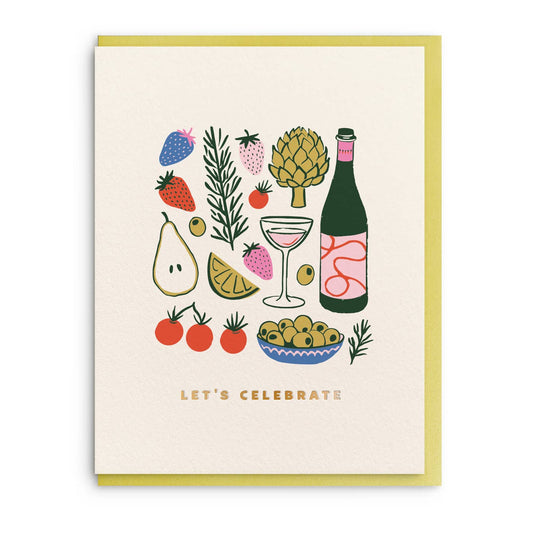 Let's Celebrate, Charcuterie, Foil Congrats Greeting Card