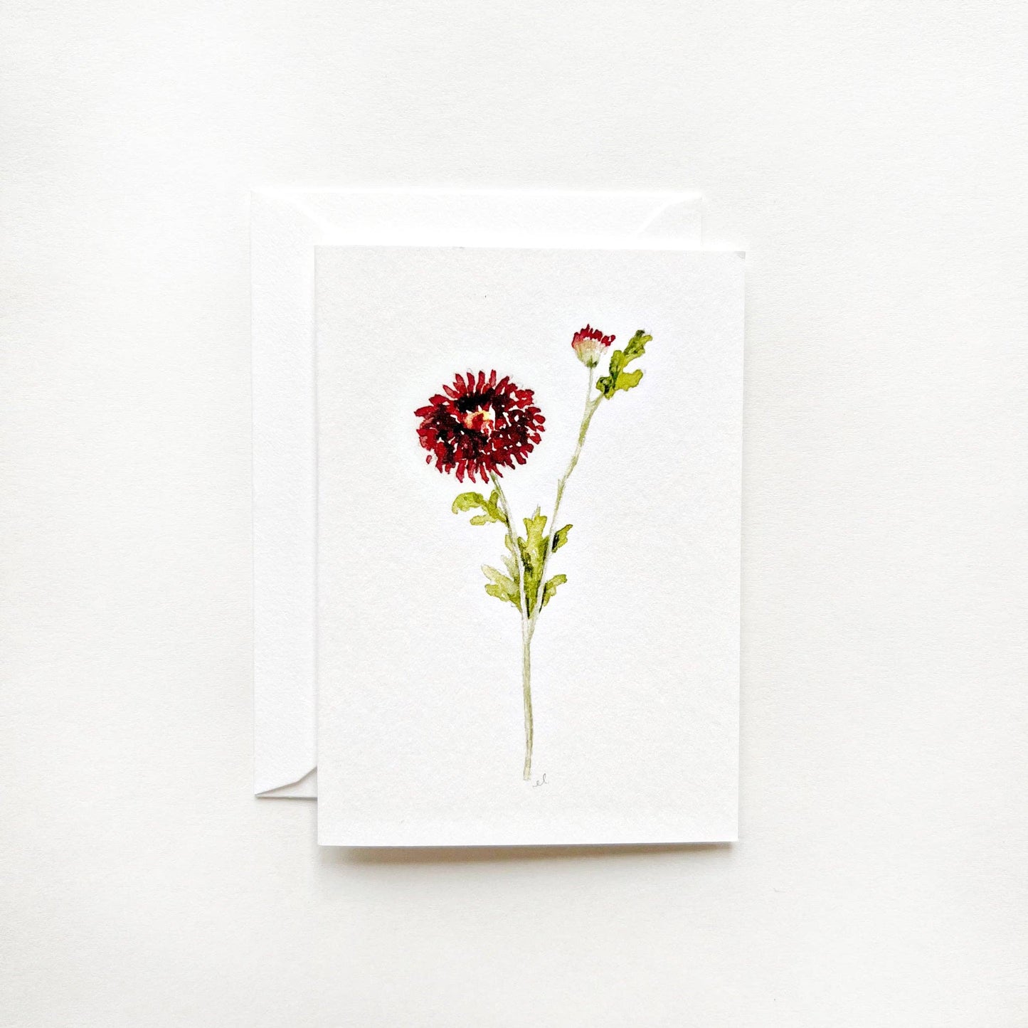 Dahlia stem mini notecard