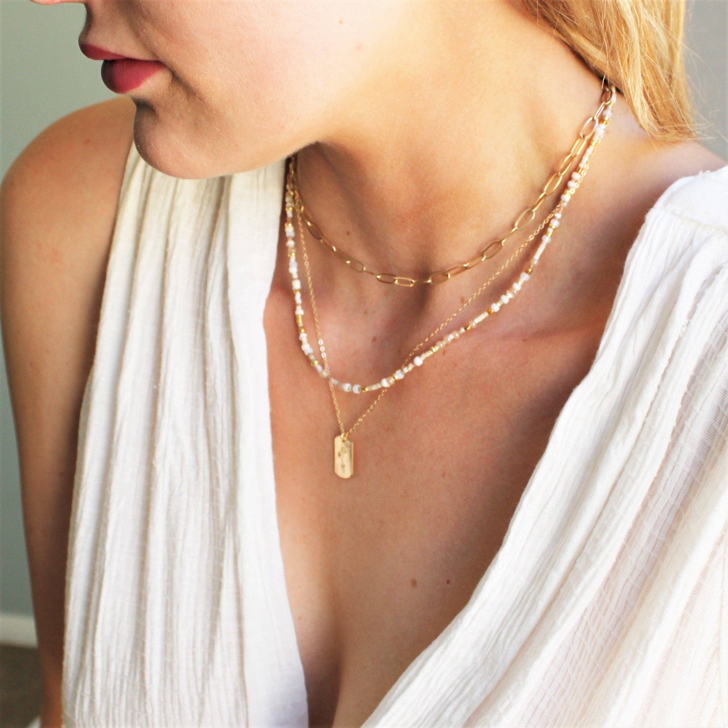 Unity Beaded Necklace - Navy Blue