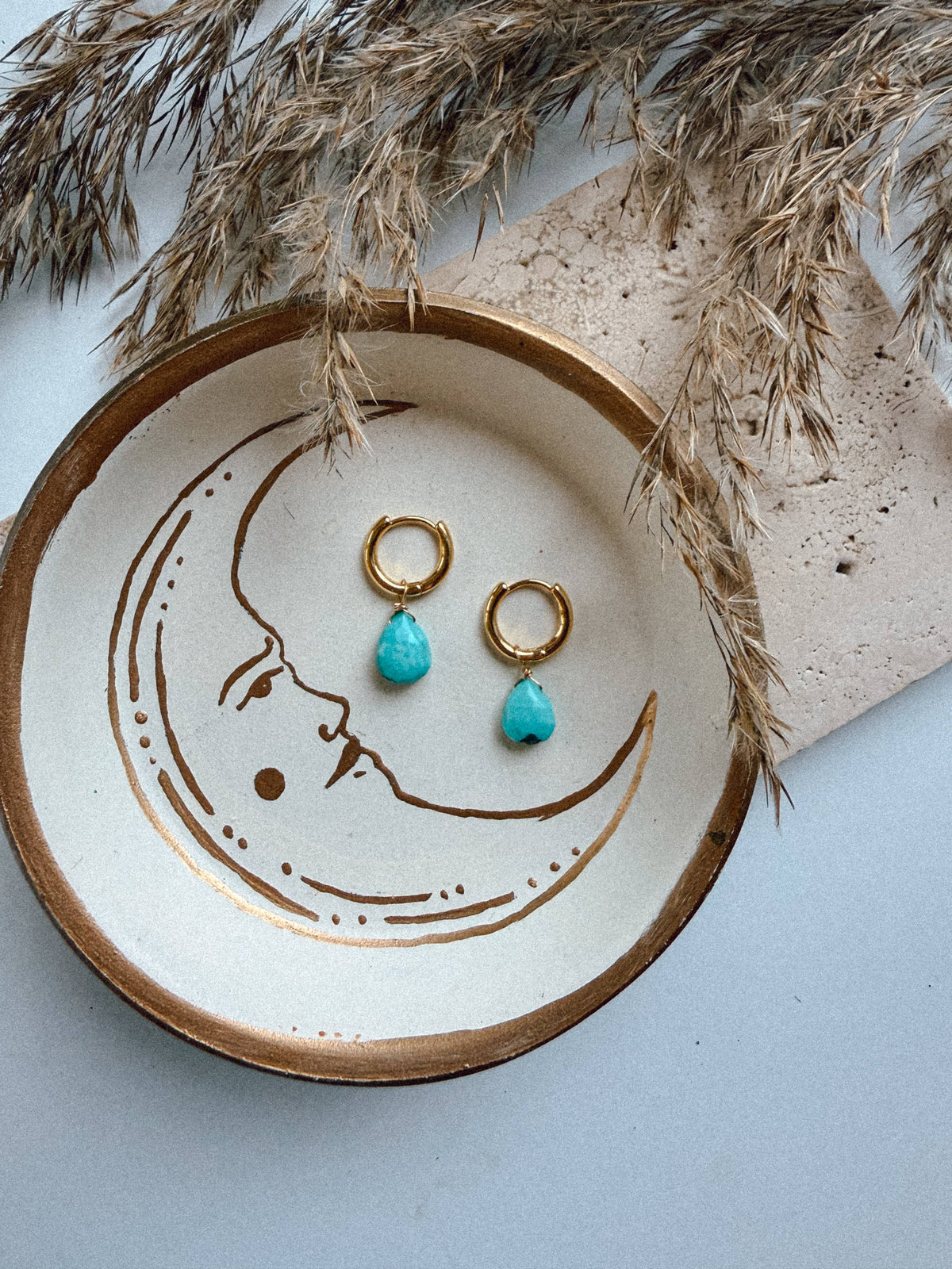 Turquoise Huggie Earrings