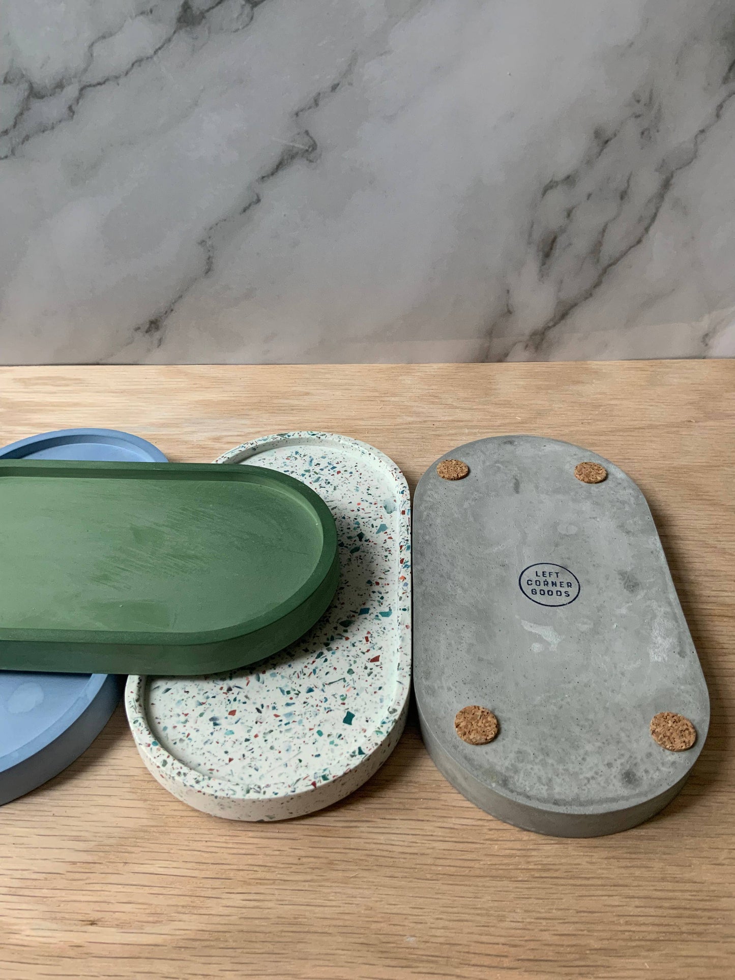 Gypsum Cement Oval Tray | candle tray | trinket tray modern