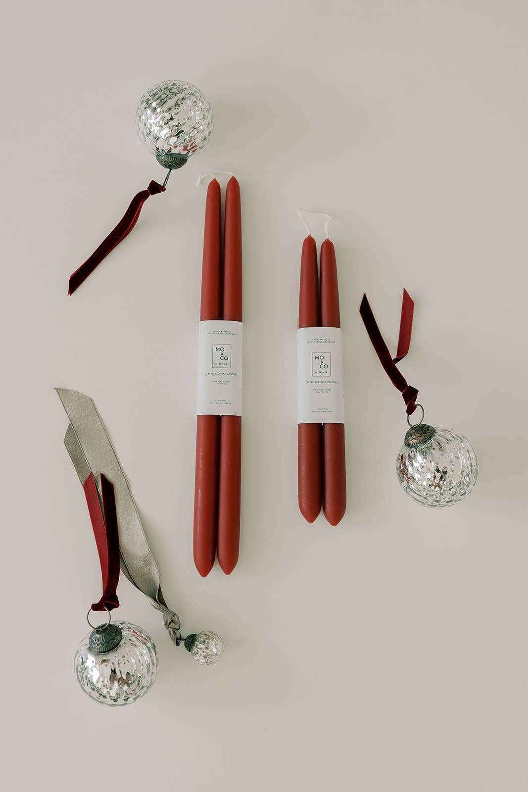 Berry Red | Dipped Beeswax Taper Candles | All Natural
